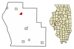 Scott County Illinois Incorporated and Unincorporated areas Exeter Highlighted